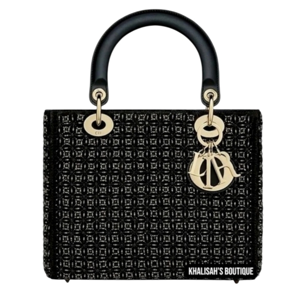 Dior Handbags - BNIB! Ultra Rare!!! AUTHENTIC CHRISTIAN DIOR MEDIUM LADY DIOR BAG - BLACK Beaded